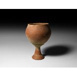 Oxus Terracotta Footed Chalice