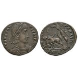 Constantius II - Soldier Spearing Horseman Bronze