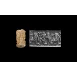 Mesopotamian Cylinder Seal with Hero and Tiger