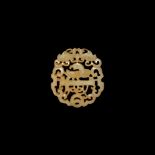 Chinese Jade Fretwork Amulet