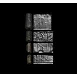 Cylinder Seal Group with Lion, Worshippers and Patterns