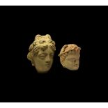 Gandharan Terracotta Head Group