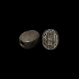 Phoenician Jasper Scaraboid Seal with Thunderbolt