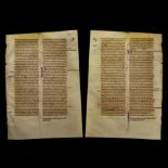 Medieval British Illuminated Latin Bible Vellum Leaf