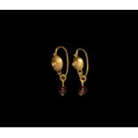 Roman Gold and Garnet Earrings