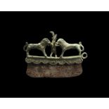 Roman Razor with Lions Attacking Antelope