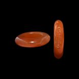 Sassanian Carnelian Ring with Standing Figure