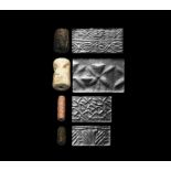 Cylinder Seal Group with Rarities, Abstract Motifs and Heraldic Eagles