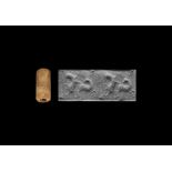 Achaemenid Cylinder Seal with Fighting Animals