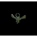 Roman Phallic Pendant with Fica Gesture