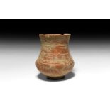 Roman Redware Beaker with Ring Decoration
