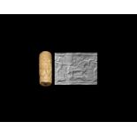 Mesopotamian Cylinder Seal with Archer and Bull