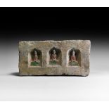 Chinese Wei Brick with Three Buddhas