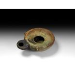 Byzantine Anemurium Bronze Oil Lamp