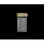 Mitanni Faience Cylinder Seal with Animals
