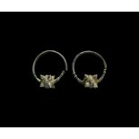 Byzantine Silver Temple Earring Pair