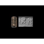 Akkadian Cylinder Seal with Contest Scene