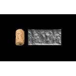 Sumerian Cylinder Seal with Contest Scene