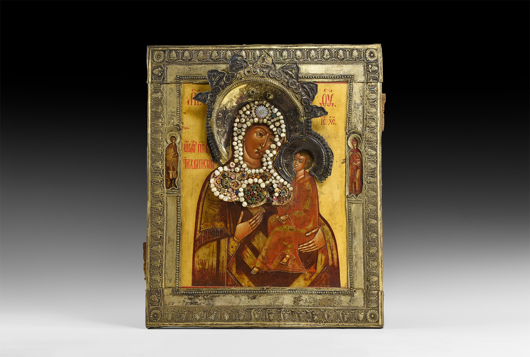 Russian Icon with Virgin of Tikhvin