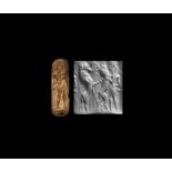 Akkadian Cylinder Seal with Contest Scene