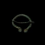 Large Viking Penannular Brooch with Zoomorphic Pin