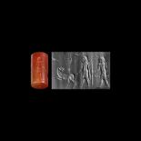 Egypto-Phoenician Cylinder Seal with Procession of Gods