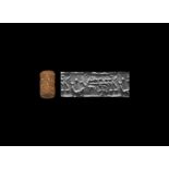 Terracotta Cylinder Seal with Animals