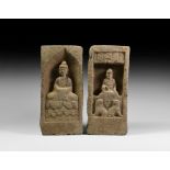 Chinese Northern Wei Buddha Brick Pair