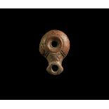 Romano-Egyptian Oil Lamp with Floral Crown