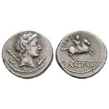 P Crepusius - Horseman Denarius