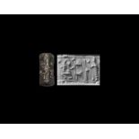 Cylinder Seal with Man and Bull Staff