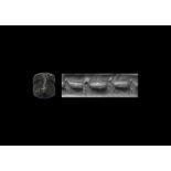 Jemdet Nasr Type Cylinder Seal with Frieze of Walking Quadrupeds