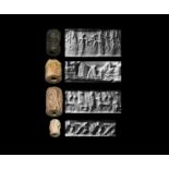 Cylinder Seal Group Human and Animal Scenes