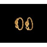 Iron Age Celtic Gold Twisted Child's Earrings