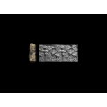 Cylinder Seal with Nude Hero Contest Scene