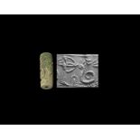 Mesopotamian Cylinder Seal with Archer Shooting Snake