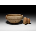 Roman Redware Pestle and Mortar