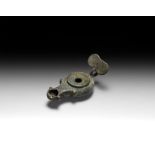 Byzantine Bronze Oil Lamp with Reflector