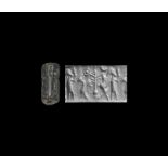 Mitanni Cylinder Seal with Animals and Sacred Tree