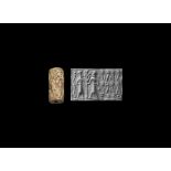 Mitanni Cylinder Seal with Sacred Tree and Figures