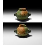 Egyptian Pre-Dynastic Indurated Limestone Frog Jar
