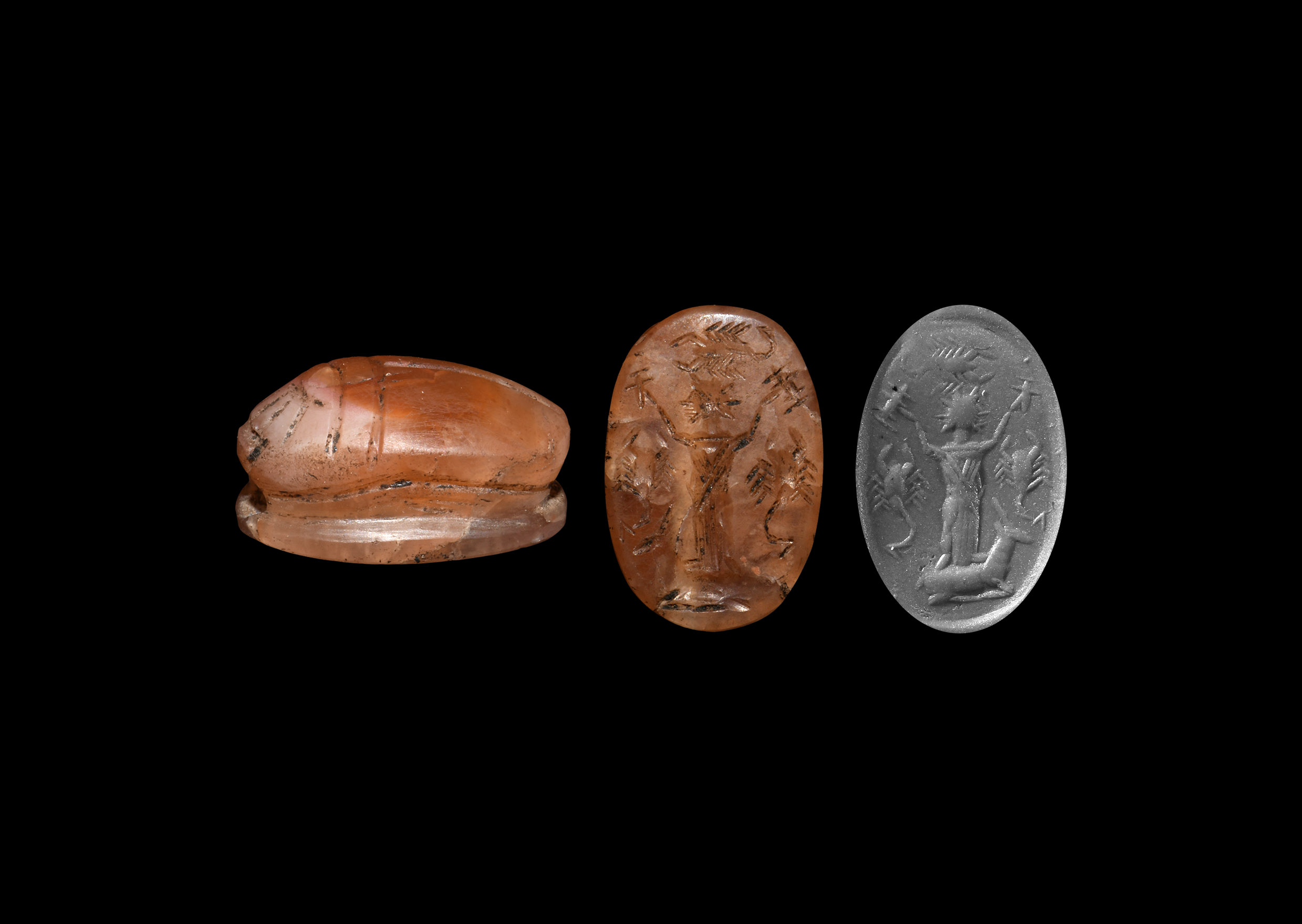 Phoenician Scarab with 'Master of Beasts' Figure