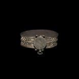 Roman Silver Hinged Bracelet