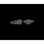 Iron Age Celtic Silver Ring with Coiled Terminal