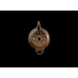 Roman Oil Lamp with Foliage