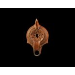 Late Roman Oil Lamp with Floral Design