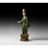 Chinese Ming Green Glazed Figure