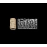 Agate Cylinder Seal with Contest Scenes
