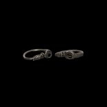 Viking Silver Ring with Coiled Bezel