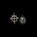 Victorian Silver Cross and Pendant Group
